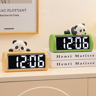 Panda Digital Clock Pendulum Desktop Ornaments High-Value Living Room Home Bedroom Home Cute Decorations