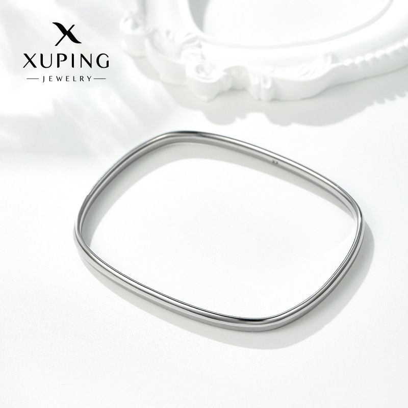 Xuping Shake sonido pulsera cuadrada de acero inoxidable, anillo simple, pulsera rápida cuadrada de mujer, pulsera japonesa y coreana de nicho simple