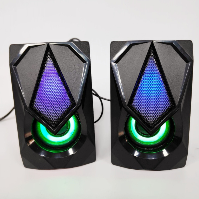 2.0 Sonido de computadora cableado RGB respiración luz computadora general inglés transfronterizo altavoz pequeño a caja DHE - 6000