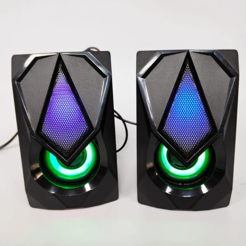 2.0 компьютерная аудио проводная RGB дыхательная лампа компьютерная универсальная английская трансграничная маленькая коробка для пар динамиков DHE-6000