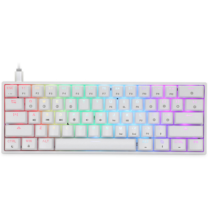 Skyloong Gk61 Mechanical Keyboard Rgb Wired Keyboard Dual-Range Pbt Keycap Hot-Swappable Game Inventory