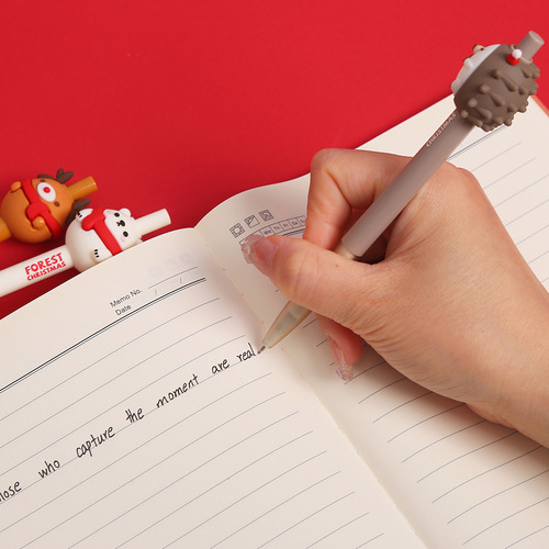 CFL Stationery Christmas Series Silicone Reindeer Penguin Hedgehog Teddy Bear Neutral Pen Halloween Pumpkin Cute Rabbit Neutral Pen