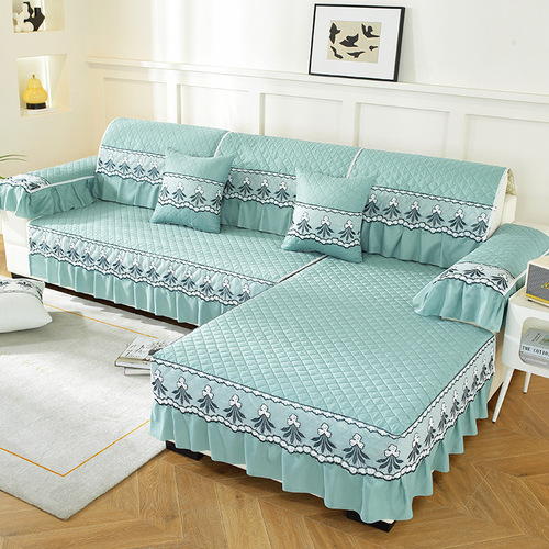 ★New Sliding Sofa Cushion Four Seasons Universal Sofa Pad Full Cover Sofa Cover Fabric for Three Seats with One Emperors Bed