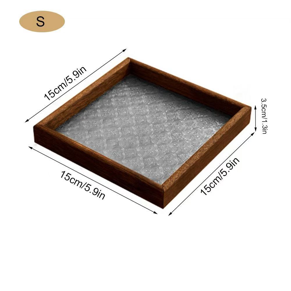 Bégonia retro bandeja de té rectangular de alto valor de madera refrigerio taza de té bandeja de té bandeja de vidrio