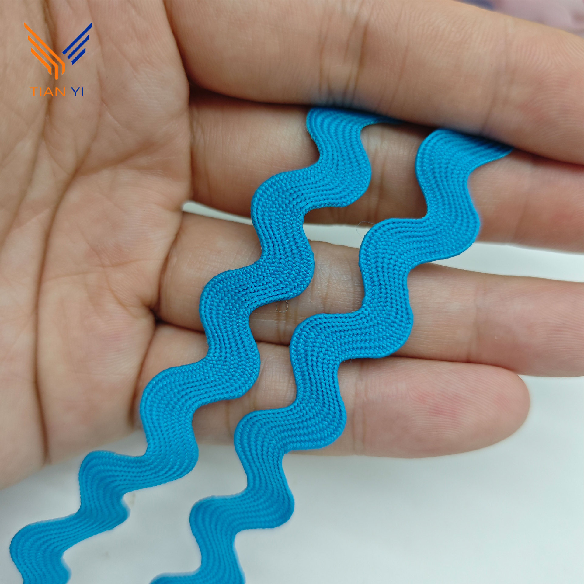 9MM tejido con borde curvo correas onduladas cortina almohada decoración de mochila Lolita Hanfu encaje en forma de S accesorios