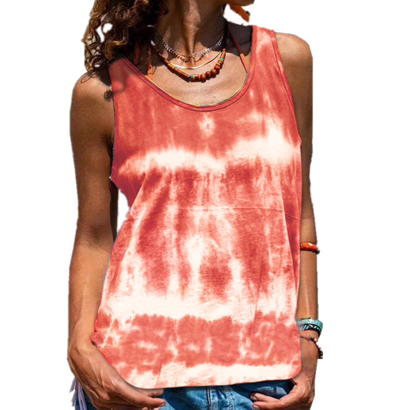 Women's T-shirt Sleeveless Tank Tops Printing Fashion Tie Dye display picture 4