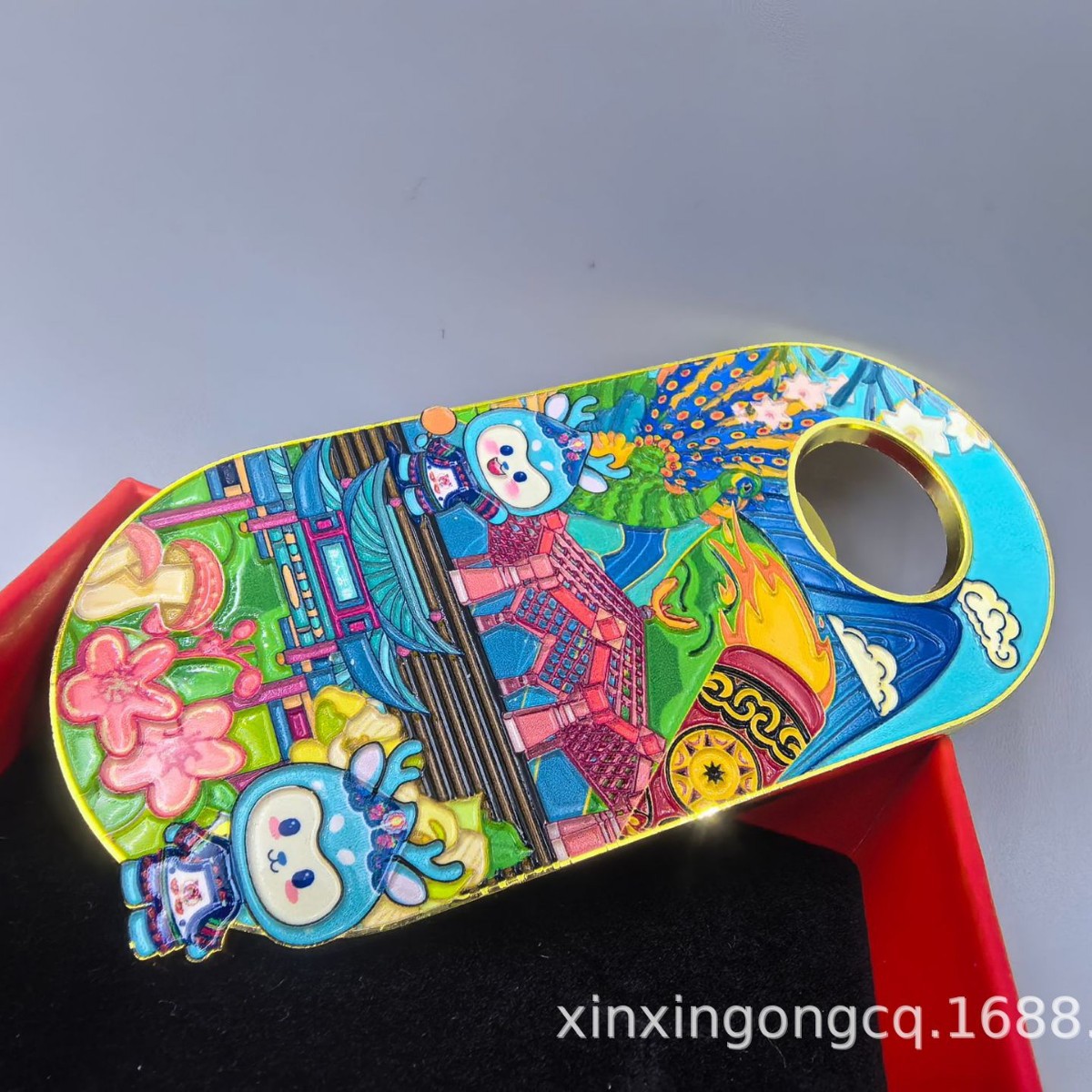 Metal bottle opener fridge magnet, Chinese-style magnetic cultural and creative tourism souvenir, supports custom designs and samples, direct from the manufacturer
