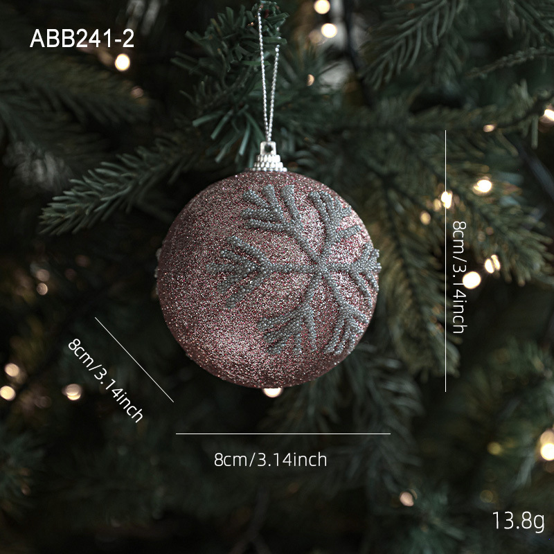 Nueva espuma rosa bola de Navidad colgante polvo brillante polvo adhesivo árbol de Navidad colgante bola decoración colgante disposición