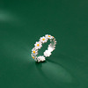 Fresh ring, white epoxy resin, jewelry, flowered, Korean style