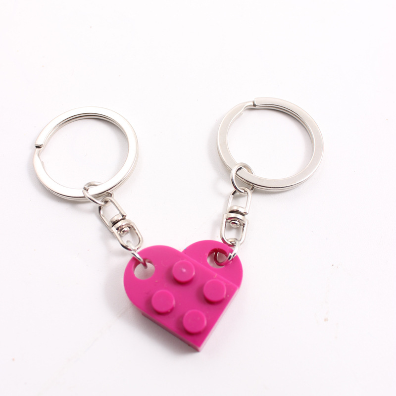 Europa y América Nueva spliced dividir bloques de construcción pareja amor llavero Comercio electrónico transfronterizo Lego rompecabezas llavero