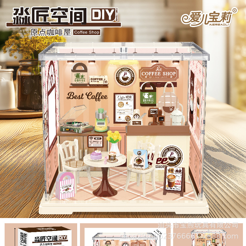 DIY Cottage ensamblado a mano mini casa cocina dormitorio miniature estereoscopic bloques juguetes regalos para chicas