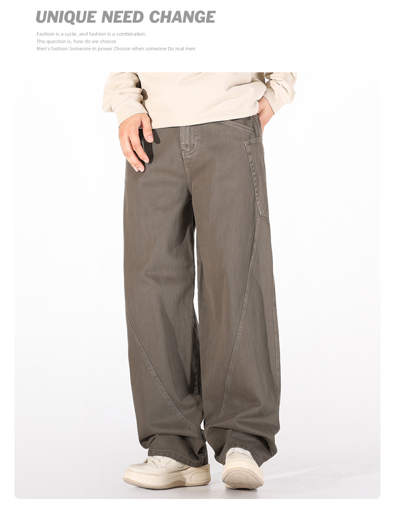 Herrenbekleidung Herrenbekleidung 2024 Retro Freizeithose Herbst und Winter Multi Pocket Workwear Loose Scimitar Pants Herrenhose_voghion.com
