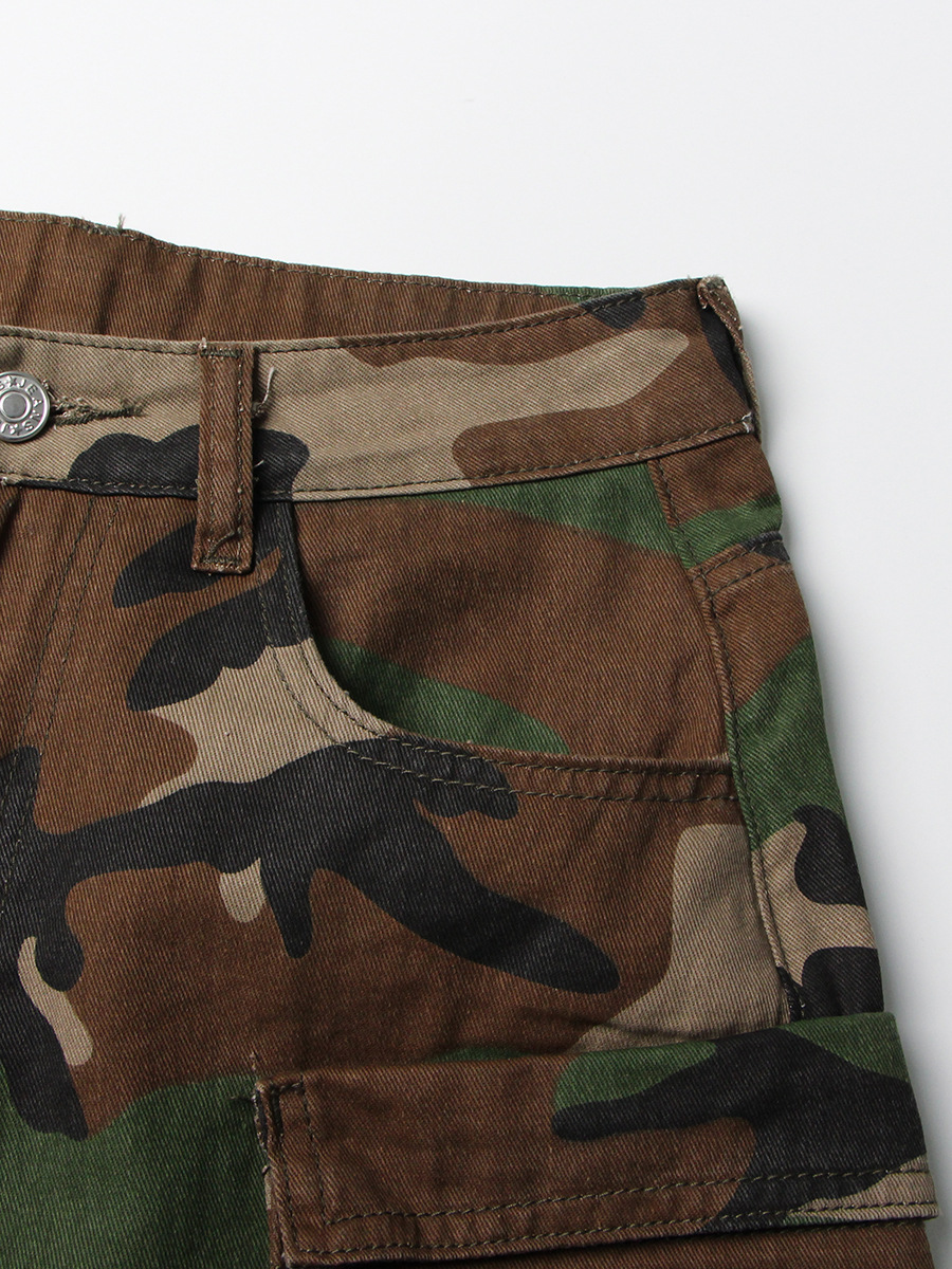 Pantalones cargo de camuflaje con múltiples bolsillos, estilo moderno 2026, estilo urbano, cintura alta, efecto adelgazante, jeans largos para mujer, otoño image 7