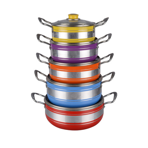 Cross-border direct supply double-ear soup pot 18-26CM non-stick household kitchen pot set gift aluminum pot pot