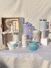 杯子浪漫海洋周年高颜值保温杯咖啡桌面杯水杯人鱼礼盒