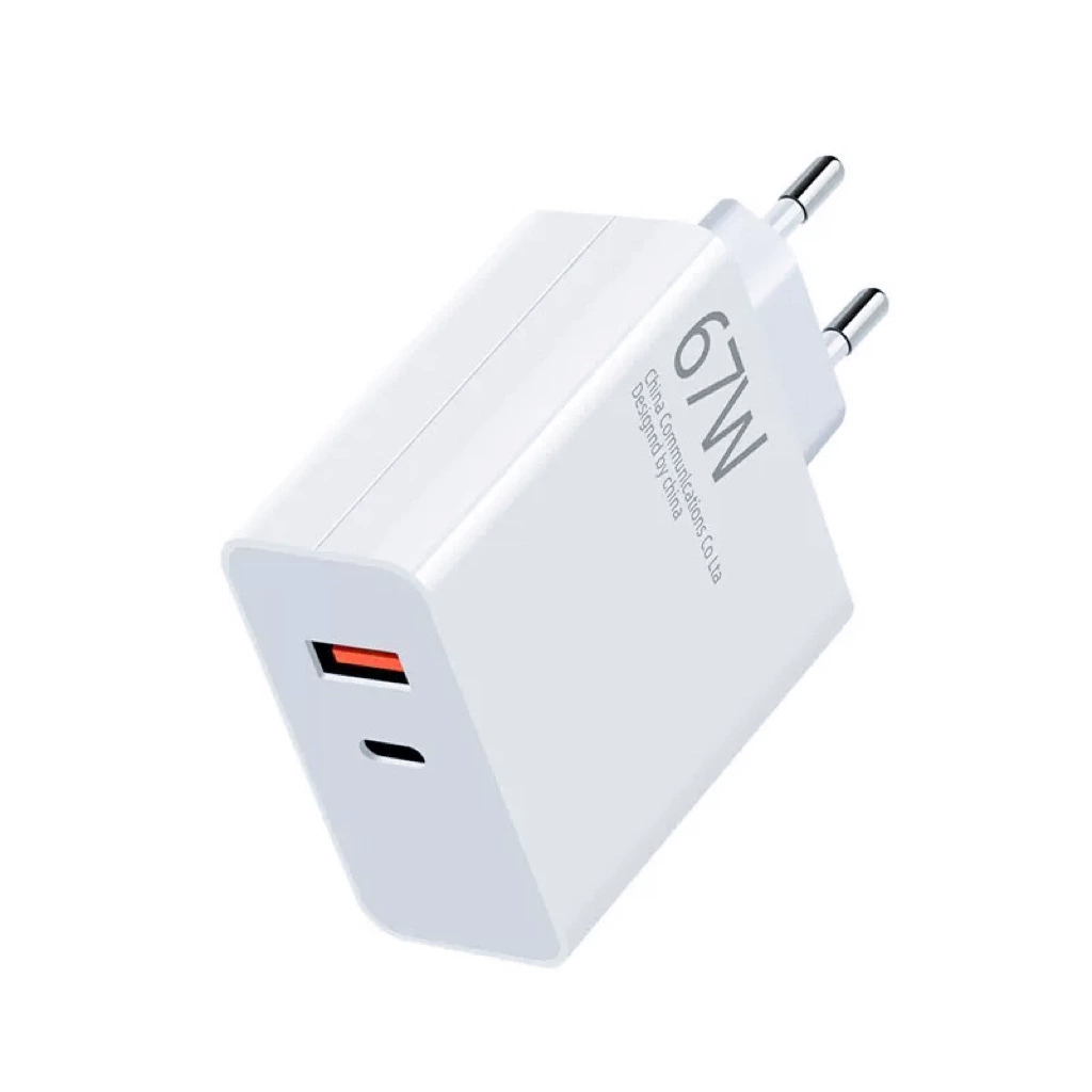 Зарядное устройство (Xiaomi) 120W / 67W европейская вилка, USB‑C PD два порта, кабели 1–2 м