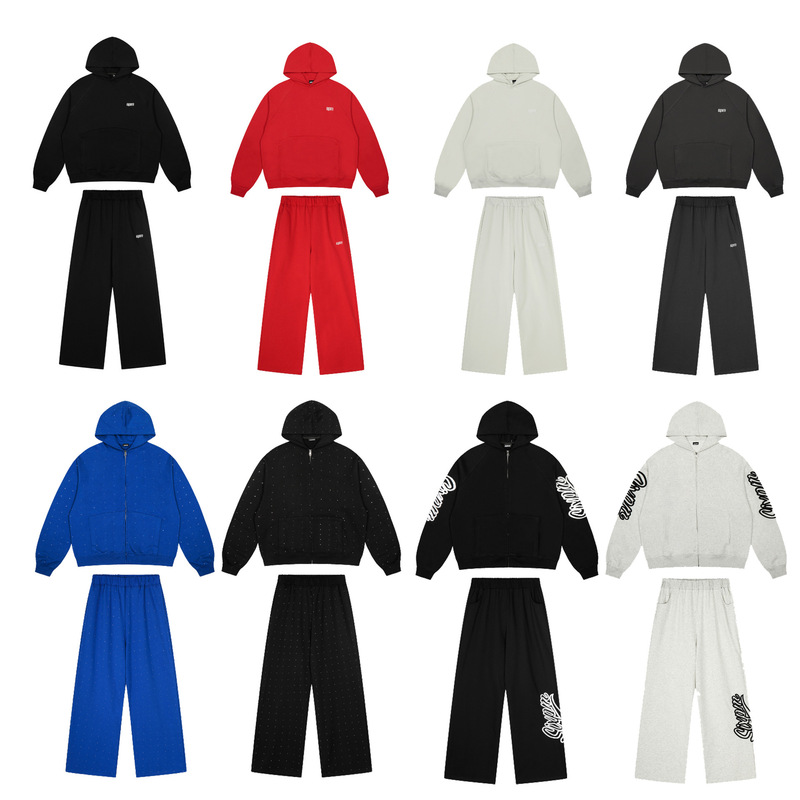 Cross-border 6PM embroidered letter hip-hop hoodie and long pants men's trendy sportswear set, stylish outerwear, Instagram trendy