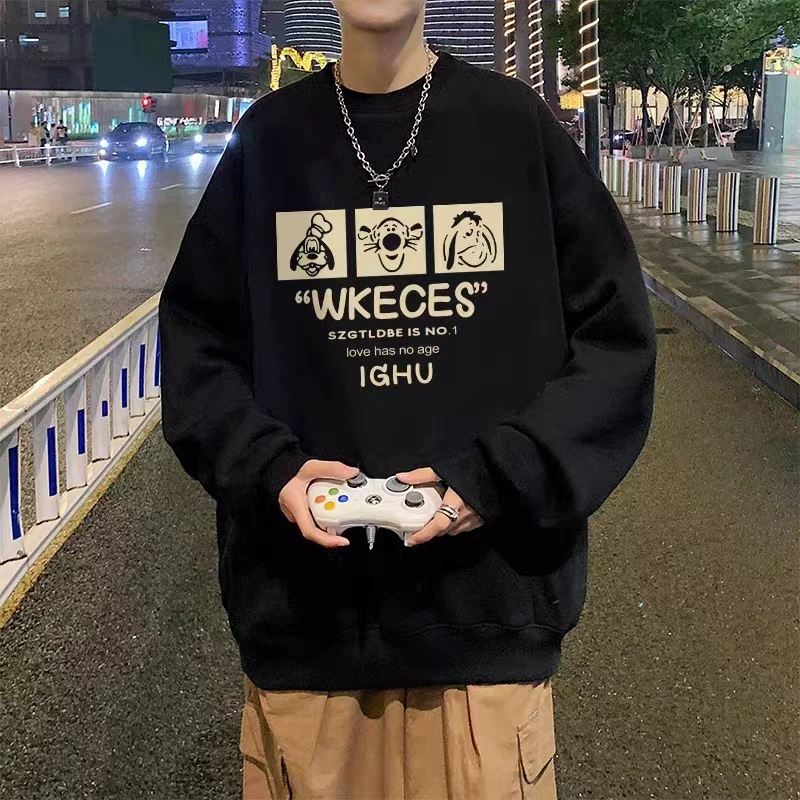 Американский ретро свитер для мужчин и женщин свободная ленивая нишота без капюшона