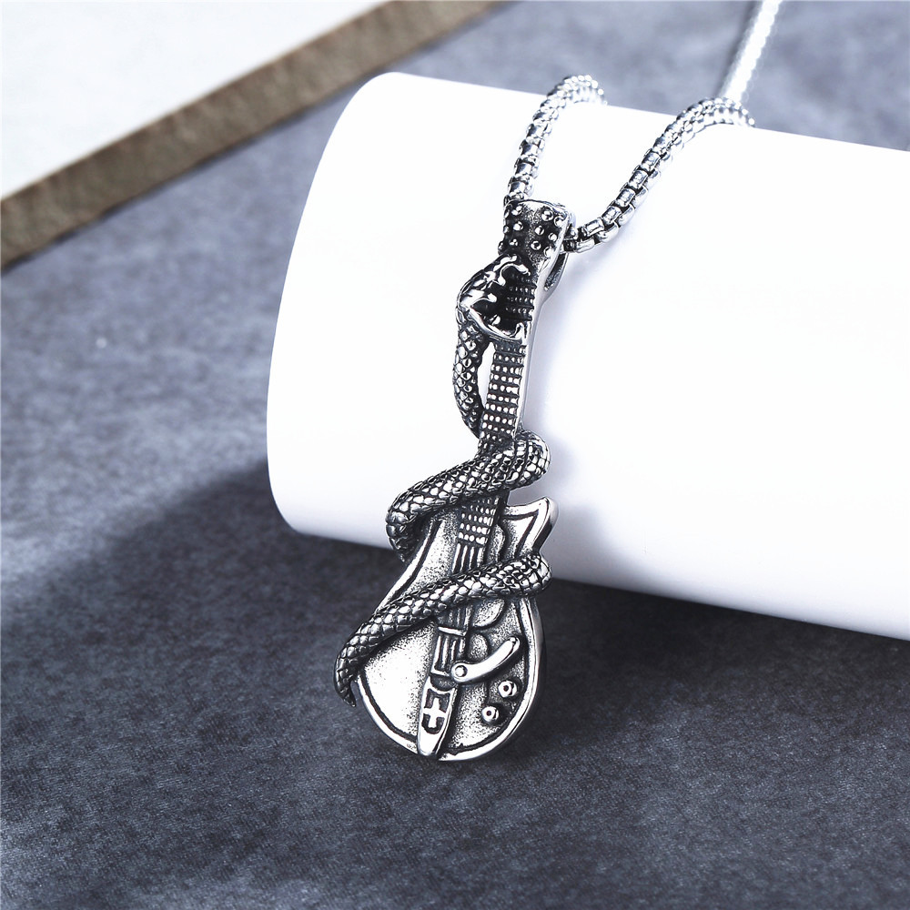 Snake Guitar Pendant Necklace
