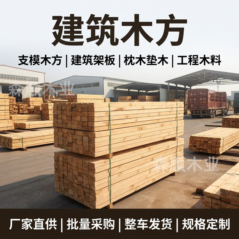 Construction Site Lumber, Formwork Lumber, Solid Wood, Wooden Beams, Wooden Pads, Pallet Material, Planks, Packaging Lumber, Wooden Strips, Long Square Lumber