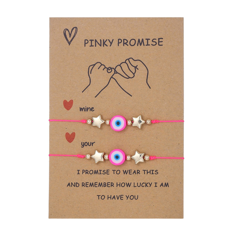 European and American Soft Clay Hand Jewelry Five-Pointed Star Eye Bracelet Handmade Adjustable Evil Eye Bracelet 2025 Stackable Wear