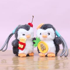 网红甜品小企鹅挂件可爱吃货毛绒玩具公仔包包挂饰玩偶钥匙扣娃娃
