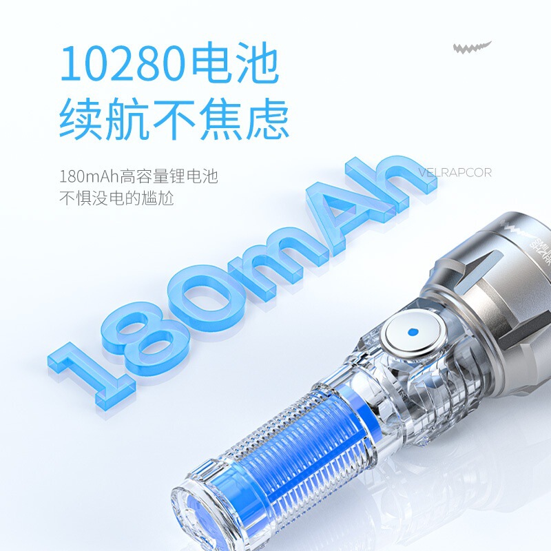 Xiaoshark 2025 新しい強力な光充電超高輝度小型 LED ポータブル屋外マルチスピード調整可能なアルミ合金懐中電灯|undefined