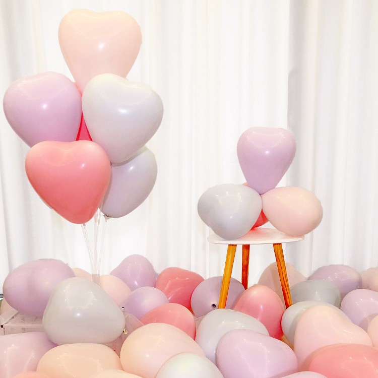 Globos de látex en forma de corazón de 10 pulgadas para decoración de bodas, creación de escenarios, bodas, globos de cumpleaños image 8
