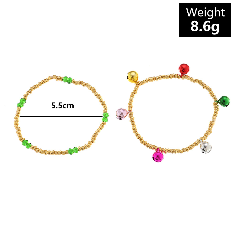 European And American Christmas Colorful Bells Bracelets Creative Ccb Round Bead Bracelet Set display picture 1