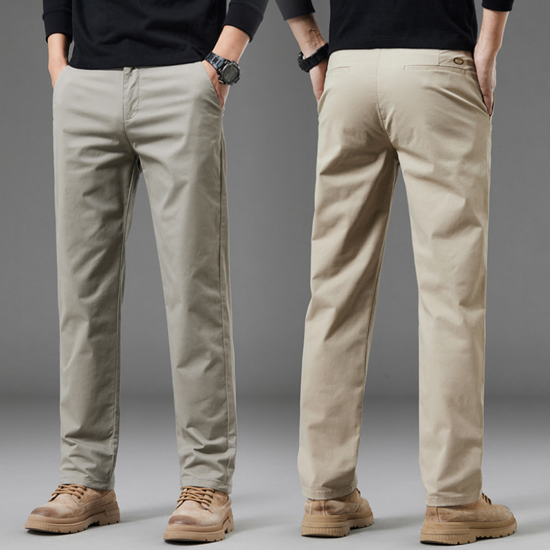 Men's Casual Pants, Loose Straight-Leg Pure Cotton Trousers, 2026 Summer New Business Dress Pants, Trendy Long Pants for Men