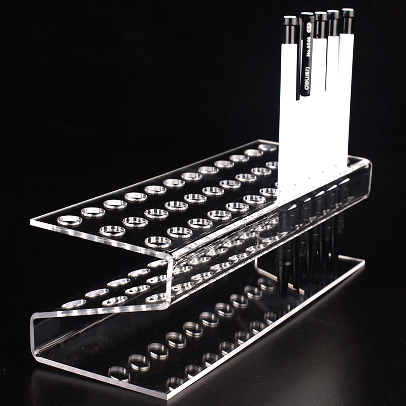 透明亚克力马克笔类多孔插笔架Z形笔筒架塑料收纳筒架文具店笔架