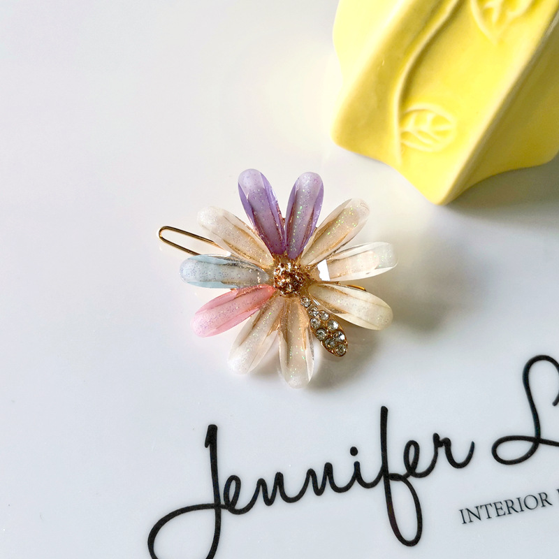 Plating Design Fashion Style Fashion Women'S Plumeria Rhinestone Plating Hair Clip