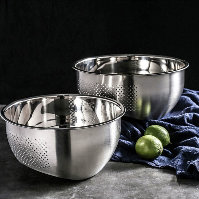 Customized 304 stainless steel drain basin multi-functional rice washing artifact rice washing sieve drain basin household basin kitchen drain basket