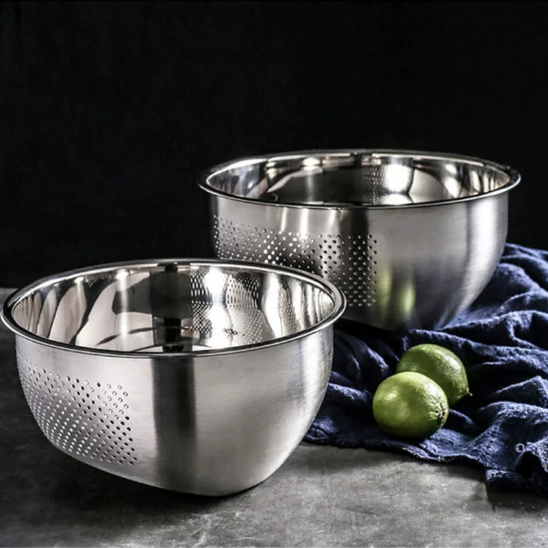 Customized 304 stainless steel drain basin multi-functional rice washing artifact rice washing sieve drain basin household basin kitchen drain basket