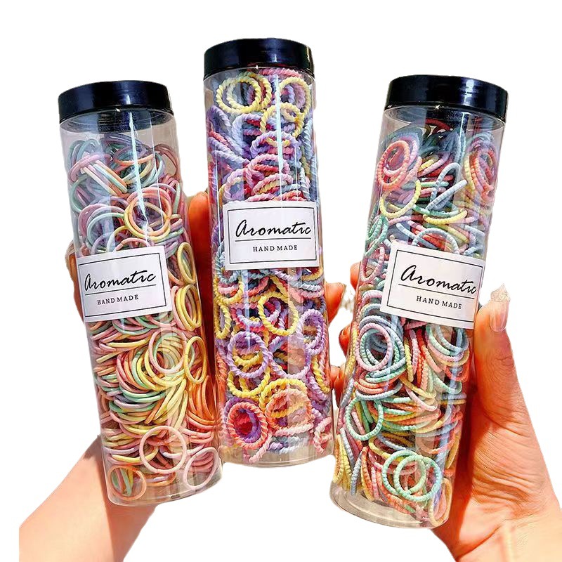 Banda para el cabello para niños cuerda para el cabello Anillo para el pulgar banda de goma corbata femenina cuerda para el cabello cubierta de cuero femenina cuerda para el cabello de alta elasticidad accesorios para el cabello caliente