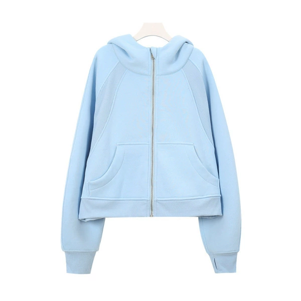 Line blue loose full pull sweatshirt