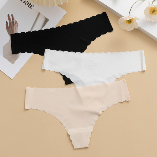 European and American breathable ice silk seamless underwear women's low-waist thin cotton crotch large size women's underwear wholesale
