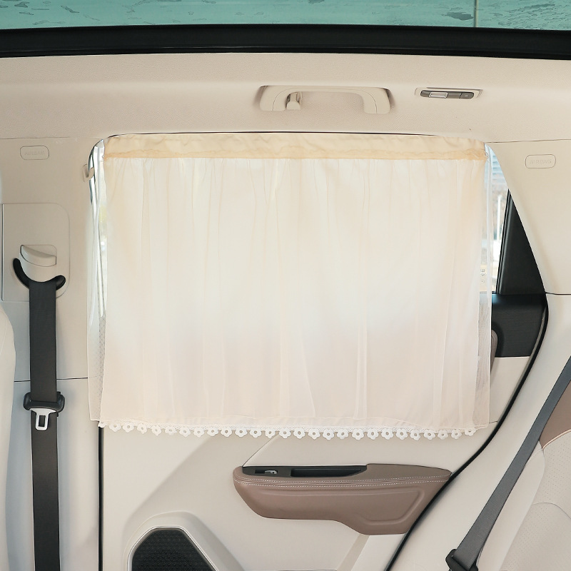 Curtain Double Layer – Qìchē Car curtains - double-layer-tassel-beige