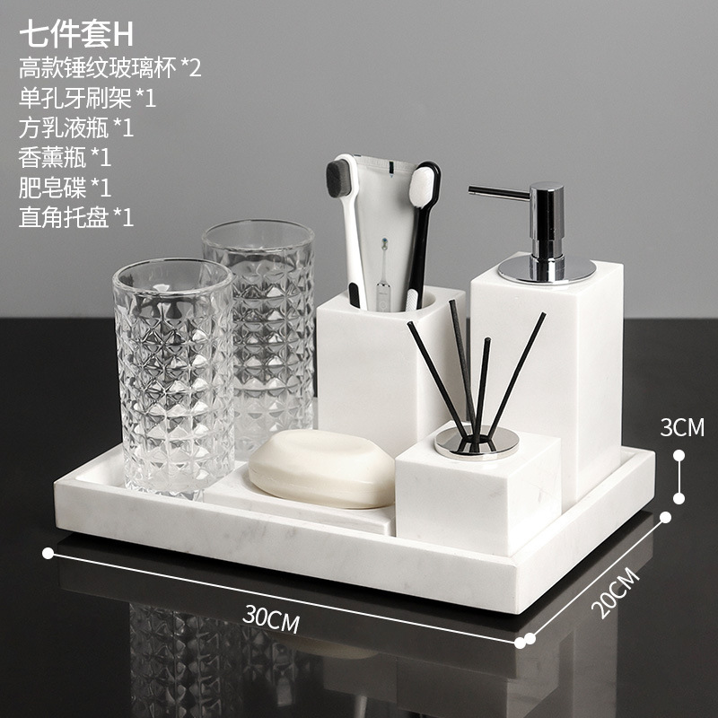 Juego de siete piezas dorado jazz blanco H