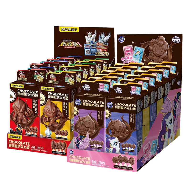 Tianle Cartoon King Popping Candy Chocolate Bar 13g*12 Pieces Ultraman Zootopia Internet Celebrity Snack