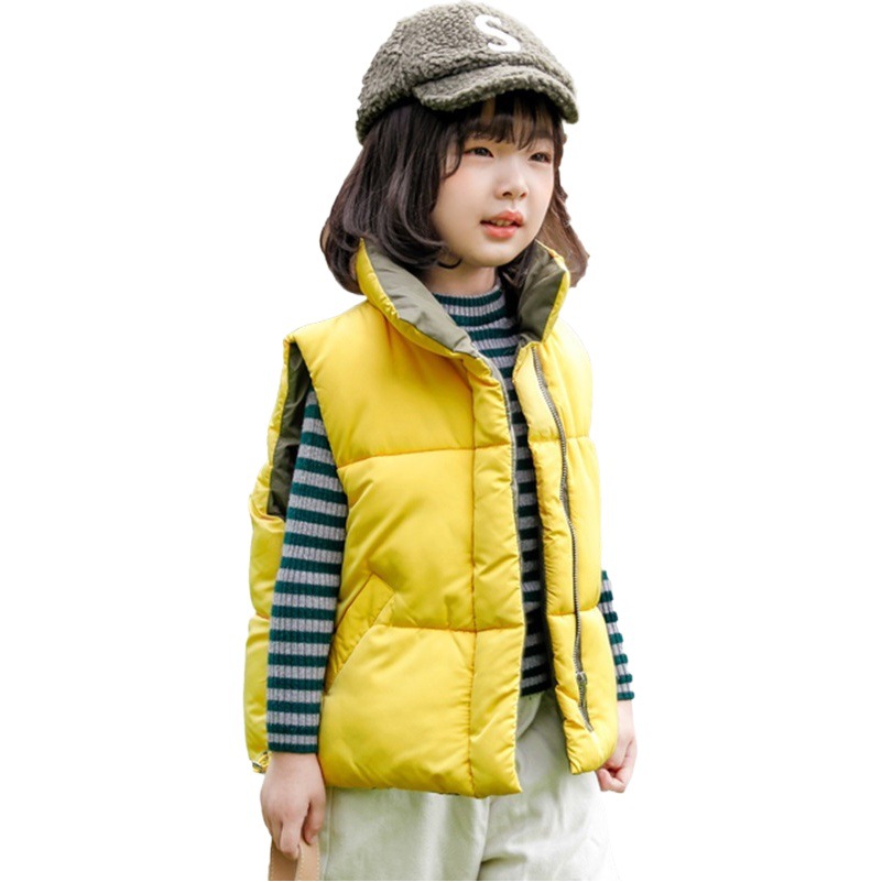 Chaleco de algodón para niños, ropa infantil nueva de 2025, chaleco cálido con cuello alto para bebés, niños y niñas
