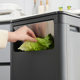 A generation of 5160 creative side swing lid trash can double open lid assembled bucket home kitchen outdoor trash can