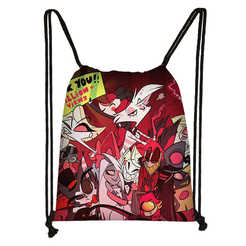 新款地獄客棧束口袋兒童學生大容量便攜雙肩背包戶外收納袋跨境批