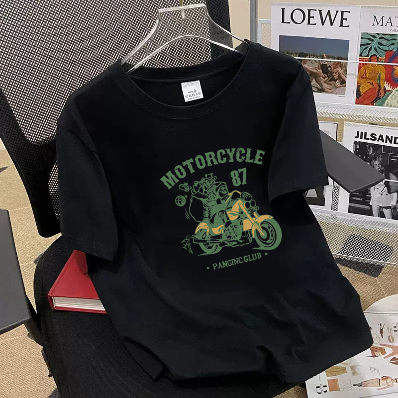 Factory Niche Trendy Brand Pure Cotton T-Shirt Men's Summer New Fashion Printed Short-sleeved Loose T-shirt Base Shirt