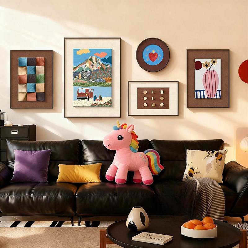 Dopamine Living Room Decorative Painting Memphis Living Room Sofa Background Wall Hanging Painting Mid-Century Bauhaus Color-Contrast Mural Dopamine Living Room Decorative Painting Memphis Living Room Sofa Background Wall Hanging Painting Mid-Century Bauhaus Color-Contrast Mural