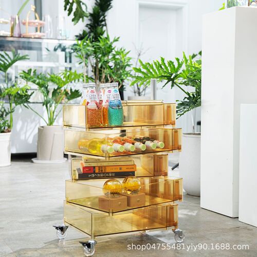 Rotating storage cabinet, movable bedside table, Ins side cabinet, minimalist Nordic storage cabinet, trendy makeup storage cabinet