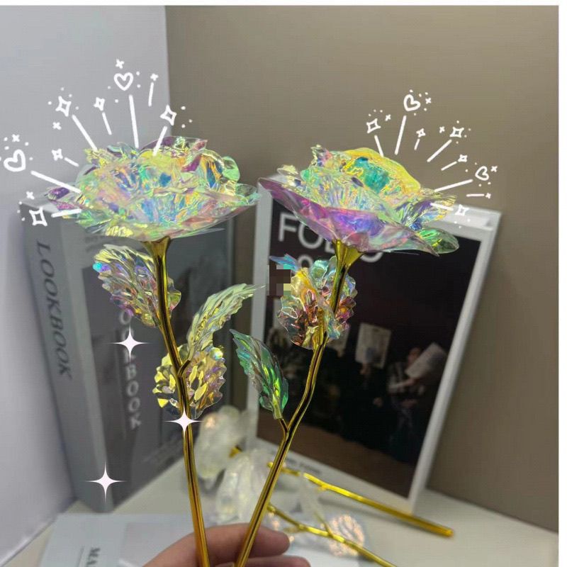 520 カップルの新しいカラフルなグレアローズブーケ永遠の花装飾装飾品写真小道具ガールフレンドへの誕生日プレゼント|undefined