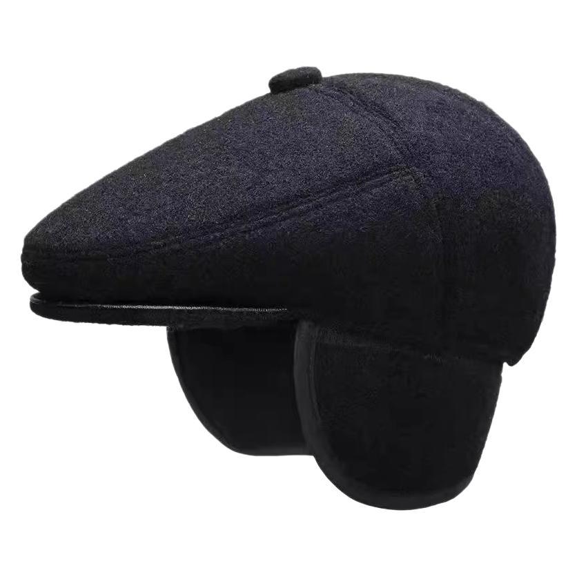 Sombrero de invierno de mediana edad, abuelo, protector de orejas, sombrero de lengua de pato, sombrero de invierno caliente al aire libre, sombrero universal
