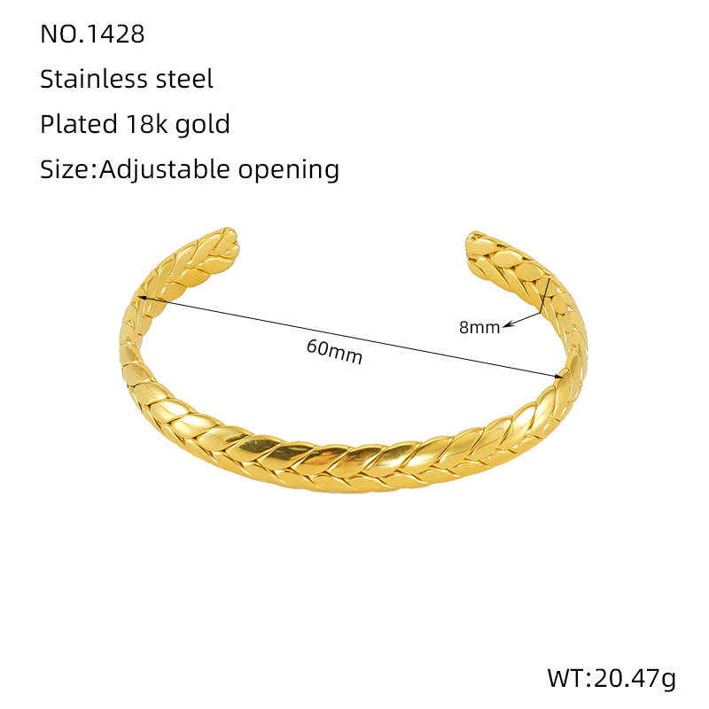 Personalidad tendencia de moda de acero de titanio brazalete de apertura mujer INS viento exagerado irregular C brazalete al por mayor en stock