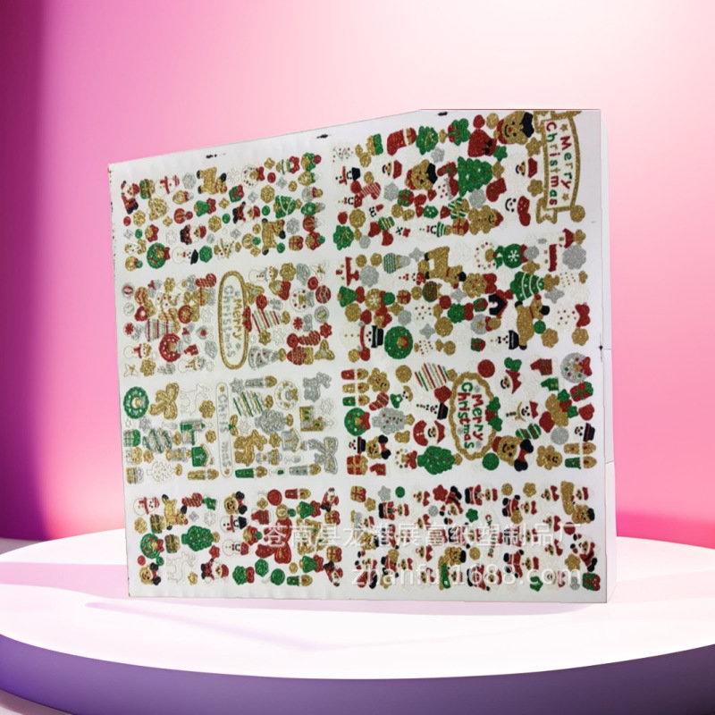 Navidad cebolla polvo pegatinas DIY Diario pegatinas decorativas en stock Los niños transfronterizos recompensan dibujos animados pegatinas de Navidad